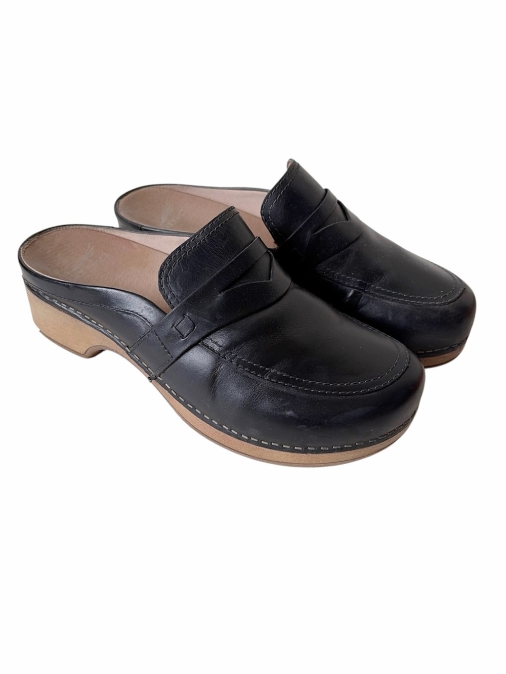 Dansko black leather mule clog shoes size 39